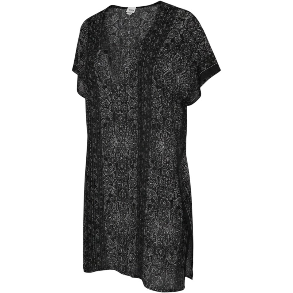 Sonoma Kimono Women OS Black Bandana Paisley Open Front Cotton Wrap Cover Up
